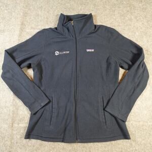 Patagonia Jacket Womens Large Micro D Full Zip Fleece Navy Blue Logo